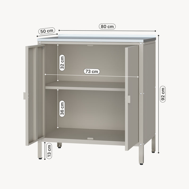 Maßskizze Outdoor Schrank Bolognano 92x80x50 cm [casa.pro]