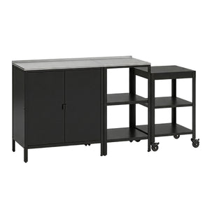 Outdoorset Bolognano Standregal Schrank und Servierwagen [casa.pro]