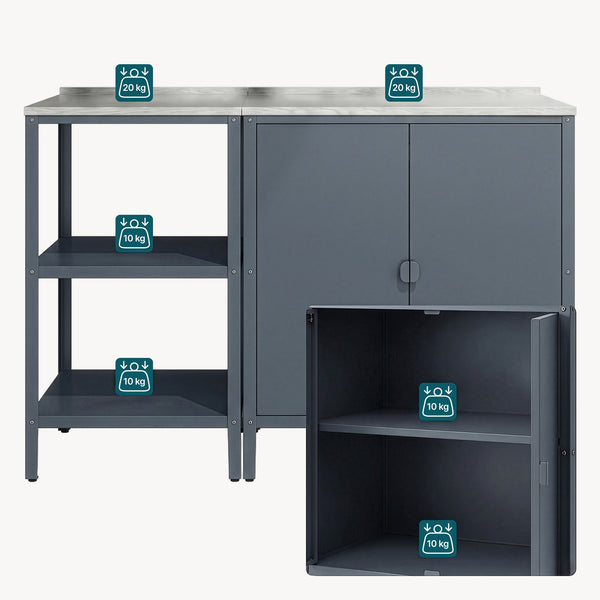 Outdoorset Bolognano Standregal und Schrank [casa.pro]