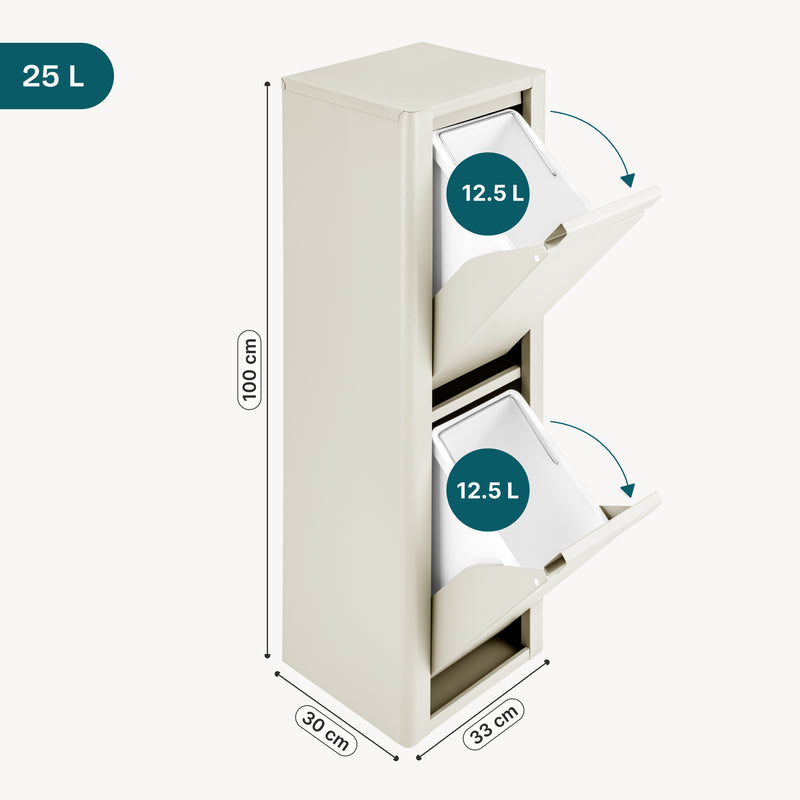 Maßskizze Mülltrennschrank Vavall [en.casa]