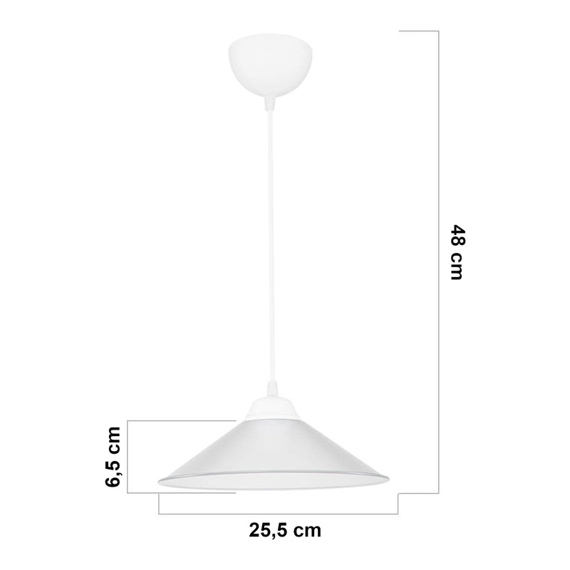 Maßskizze Hängeleuchte Hereford E27 in versch. Farben [lux.pro]