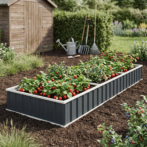 Hochbeet Albrandswaard 258x90x30 cm Anthrazit [en.casa]