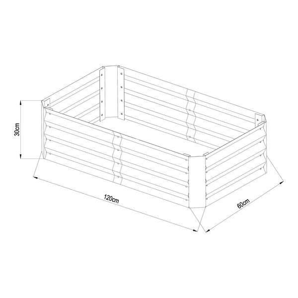 Pflanzbeet Celano Stahl Silber [en.casa]