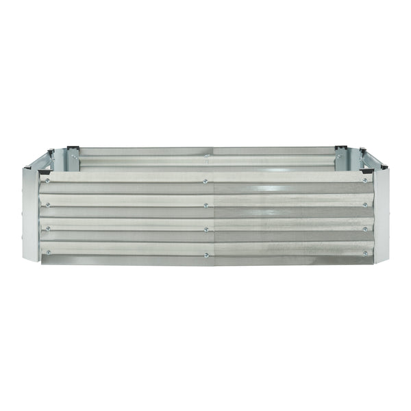 Pflanzbeet Celano Stahl Silber [en.casa]