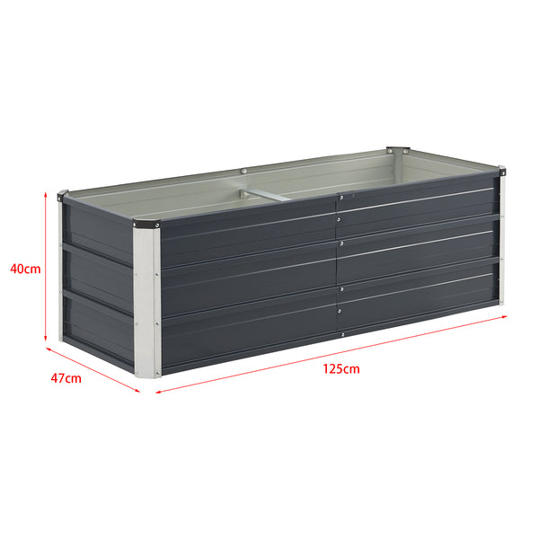 Pflanzbeet Nijmegen mit Mittelstrebe Stahl in versch. Größen [en.casa]