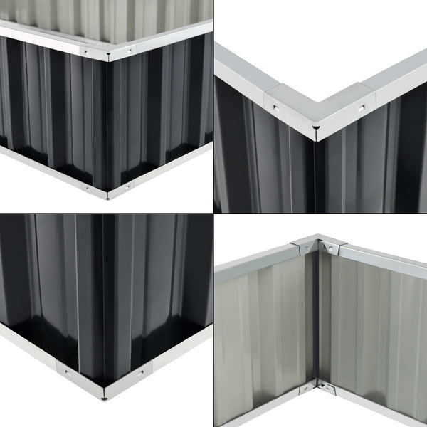 Pflanzbeet Zevenaar Stahl Anthrazitgrau in versch. Größen [en.casa]