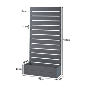 Pflanzkasten mit Sichtschutz Heerde Grau [en.casa]