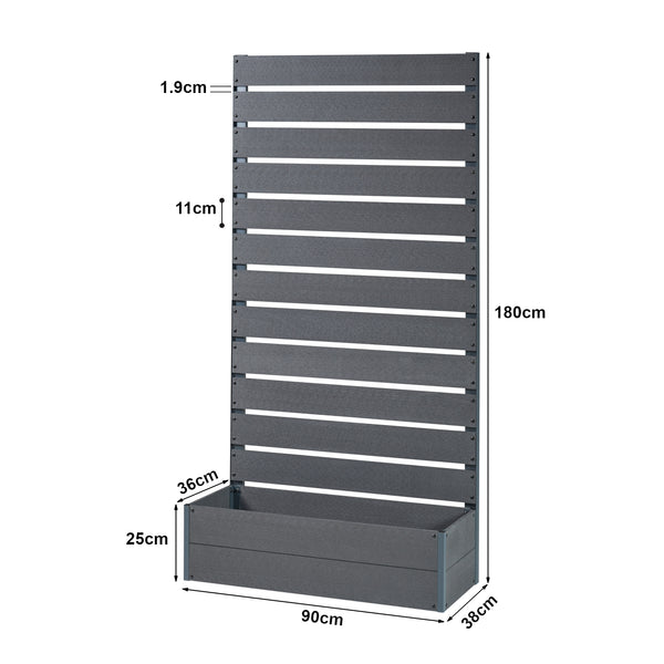 Pflanzkasten mit Sichtschutz Heerde Grau [en.casa]