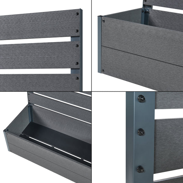 Pflanzkasten mit Sichtschutz Heerde Grau [en.casa]