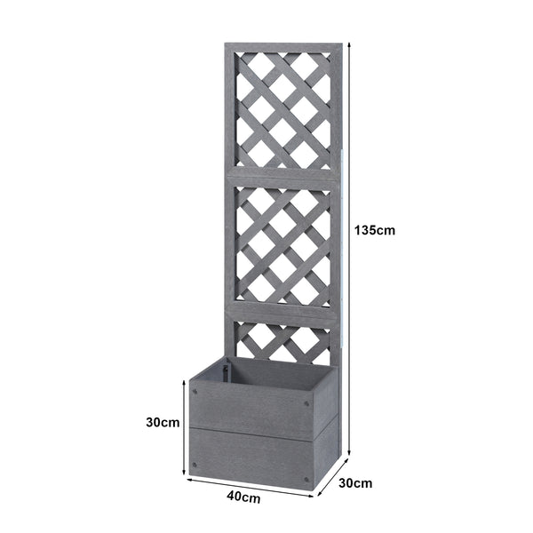 Pflanzkasten mit Spalier Amstelveen Grau [en.casa]