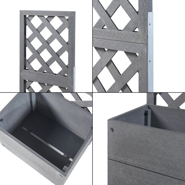 Pflanzkasten mit Spalier Amstelveen Grau [en.casa]