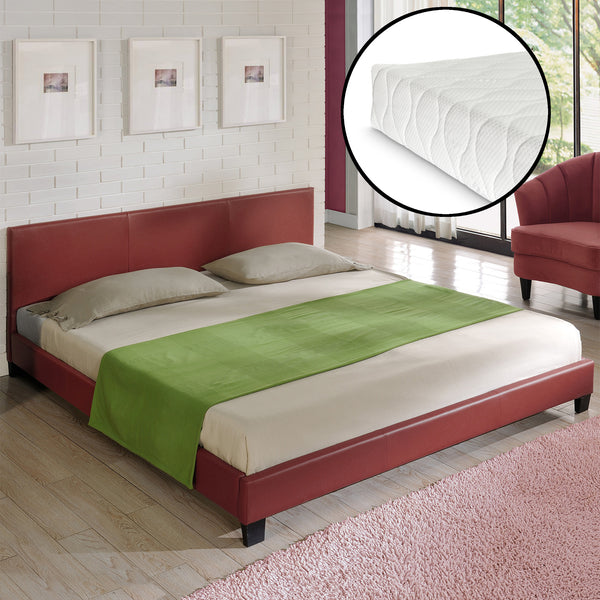 Kunstlederbett mit Matratze Kunstlederbezug Corium