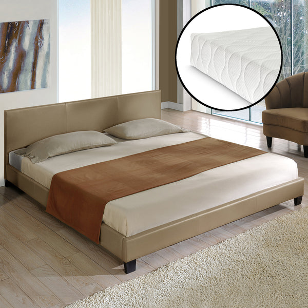 Kunstlederbett mit Matratze Kunstlederbezug Corium