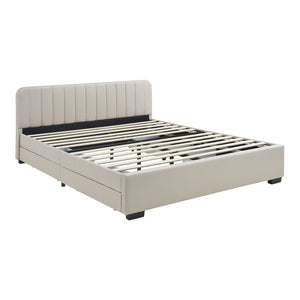 Polsterbett Nofrenna mit 4 Schubladen Leinen [en.casa]