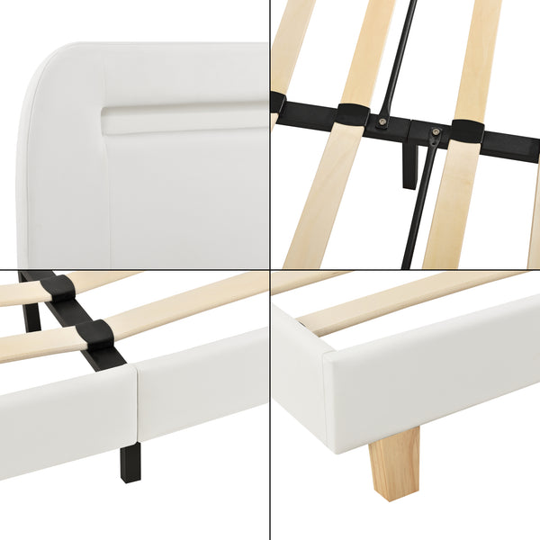 Polsterbett Roskilde mit LED Beleuchtung versch. Farben und Größen en.casa