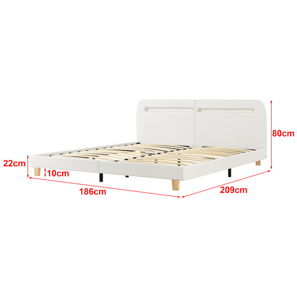 Polsterbett Roskilde mit LED Beleuchtung und Matratze versch. Farben und Größen