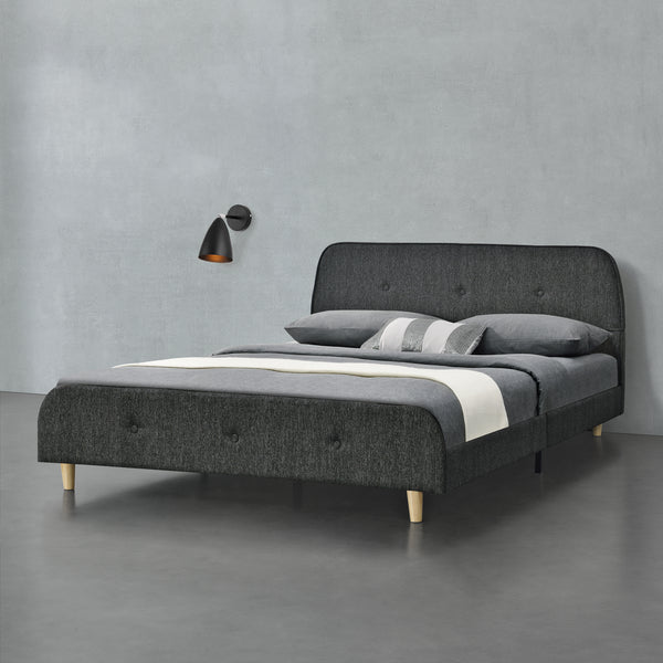 Polsterbett Silkeborg Kunstleder/Leinen in verschiedenen Größen und Farben en.casa