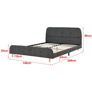 Polsterbett Silkeborg Kunstleder/Leinen in verschiedenen Größen und Farben en.casa