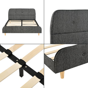 Polsterbett Silkeborg Kunstleder/Leinen in verschiedenen Größen und Farben en.casa