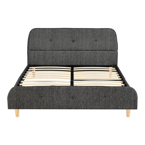 Polsterbett Silkeborg mit Matratze Kunstleder/Leinen in verschiedenen Größen und Farben [en.casa]