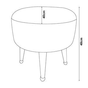 Polsterhocker Laholm Ø 40cm Samt in versch. Farben [en.casa]