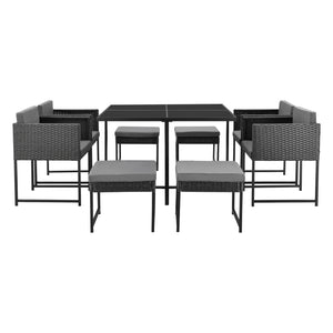 Polyrattan Gartenmöbelset Tarragona für 8 Personen in verschiedenen Farben en.casa