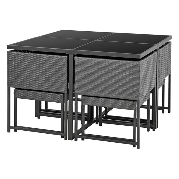 Polyrattan Gartenmöbelset Tarragona für 8 Personen in verschiedenen Farben en.casa