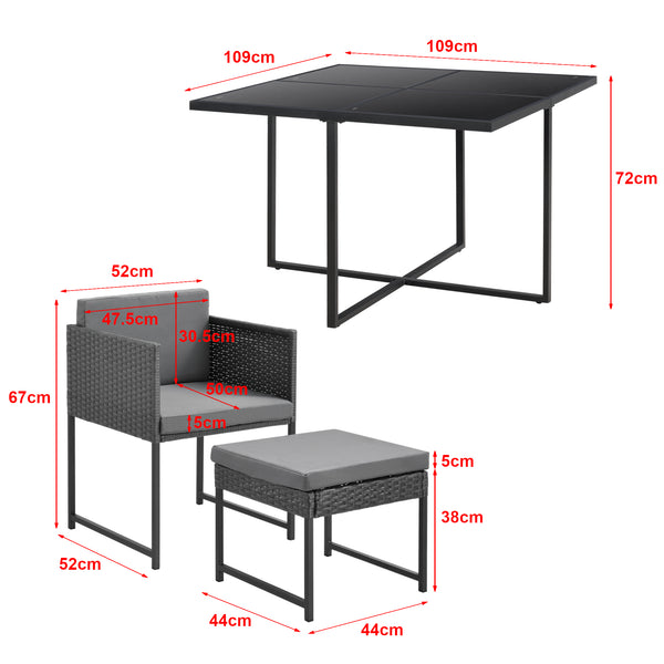 Polyrattan Gartenmöbelset Tarragona für 8 Personen in verschiedenen Farben en.casa