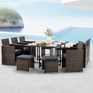 Polyrattan Sitzgruppe Laredo XL versch. Farben [en.casa]