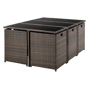 Polyrattan Sitzgruppe Laredo XL versch. Farben [en.casa]