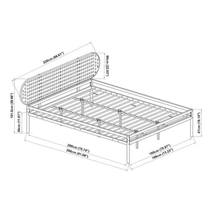 Metallbett Linköping mit ovalem Kopfteil [en.casa]