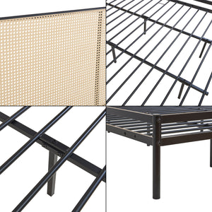 Metallbett Linköping mit ovalem Kopfteil [en.casa]