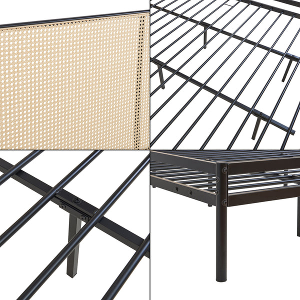 Metallbett Linköping mit ovalem Kopfteil [en.casa]