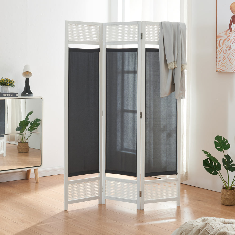 Raumteiler Dorotea Weiß/Dunkelgrau [en.casa]