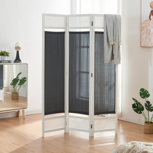 Raumteiler Dorotea Weiß/Dunkelgrau [en.casa]