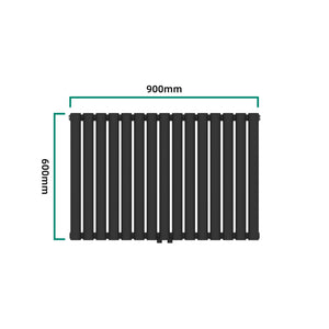 Design Röhrenheizkörper Nore Schwarz 60x90cm Doppellagig 1180W [neu.haus]
