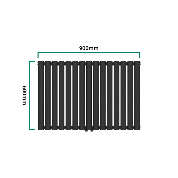 Design Röhrenheizkörper Nore Schwarz 60x90cm Doppellagig 1180W [neu.haus]