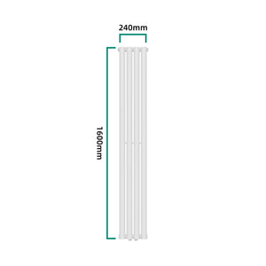 Design Röhrenheizkörper Nore Weiß 160x24cm Einlagig 438W [neu.haus]