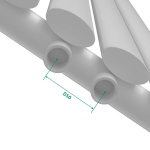 Design Röhrenheizkörper Nore Weiß 180x24cm Einlagig 484W [neu.haus]