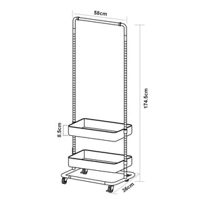 Rollbarer Garderobenständer Kumad 175x58x36 cm [en.casa]