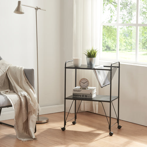 Servierwagen Austrheim 73x50x33cm Schwarz [en.casa] - premiumXL