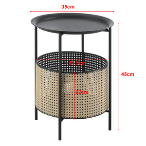 Beistelltisch Beaumont Schwarz/Sandfarben versch. Größen en.casa