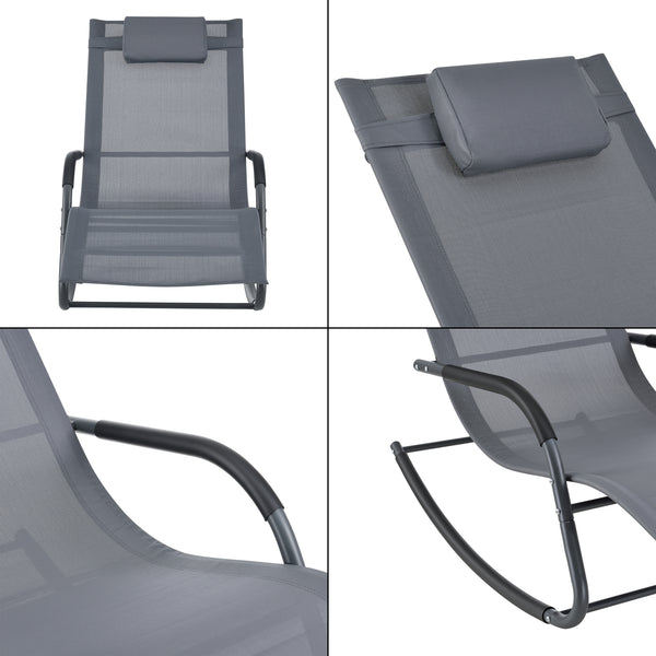 Sonnenliege Caracena 147x63x89cm Schaukelliege in versch. Farben en.casa