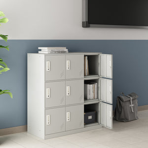 Schließfachschrank Rautavaara mit 4/6/9 Türen Lichtgrau [en.casa]