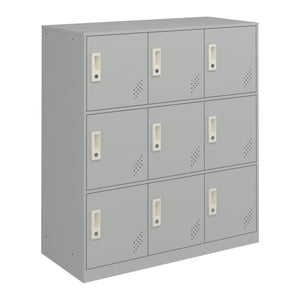Schließfachschrank Rautavaara mit 4/6/9 Türen Lichtgrau [en.casa]