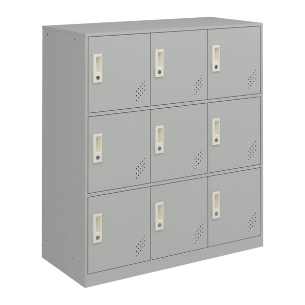Schließfachschrank Rautavaara mit 4/6/9 Türen Lichtgrau [en.casa]