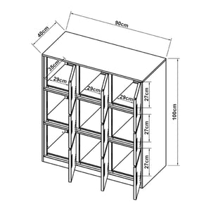 Schließfachschrank Rautavaara mit 4/6/9 Türen Lichtgrau [en.casa]