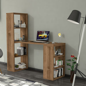 Schreibtisch Meråker mit Regalen 120x40x123,5cm in versch. Farben [en.casa] - premiumXL