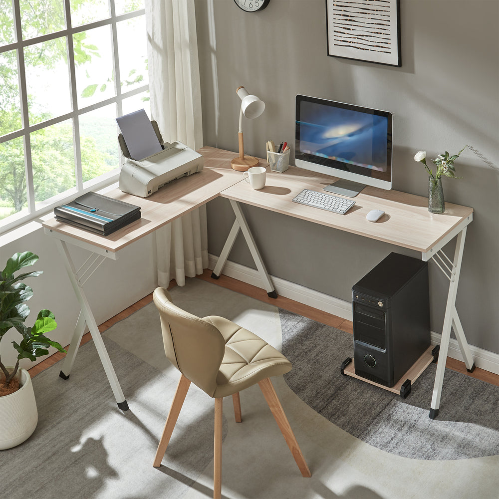 Schreibtisch Tarielarg mit PC - Ständer L - förmig 158x120x75 cm Eicheoptik [en.casa] - premiumXL