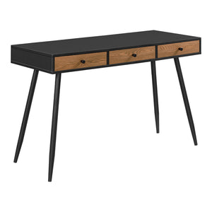 Schreibtisch Tumba 115x48x75cm Schwarz/Dunkler Holzton en.casa - premiumXL